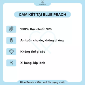 Alternative view of Khuyên Tai Bạc 925 Blue Peach KT Nơ Đá Treo VN KT831